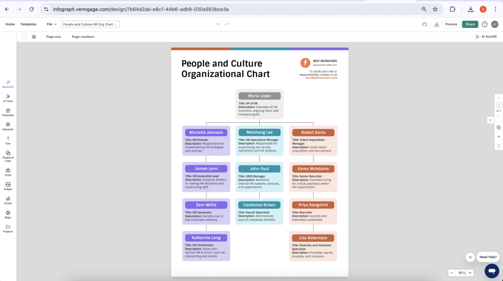 Create an org chart in Venngage